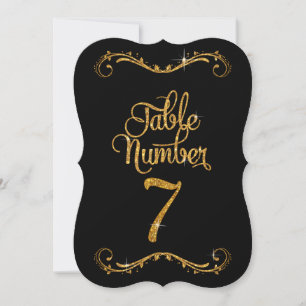 Invitación Purpurina de guiones de moda Número de tabla 7 Rec