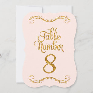 Invitación Purpurina de guiones de moda Número de tabla 8 Bod