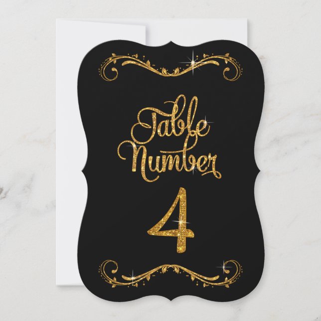 Invitación Purpurina de guiones de moda Tabla número 4 Recepc (Anverso)