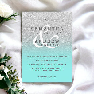 Invitación Purpurina de imitación de plata personalizado de b