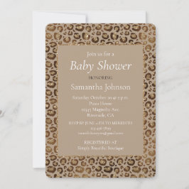 Invitación Purpurina de impresión de animales de leopardo de 