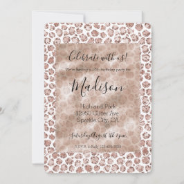 Invitación Purpurina de impresión de leopardo Rubor de cream 