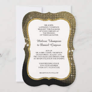 Invitación Purpurina de joyas de época Glam Old Hollywood Reg