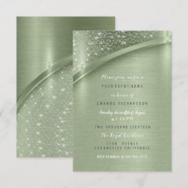 Invitación Purpurina de la Casa de Novias Ducha de cumpleaños