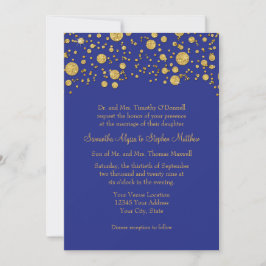 Invitación Purpurina de la hoja de oro Confetti puntos elegan