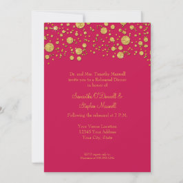Invitación Purpurina de la hoja de oro puntos de confetti ele