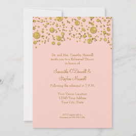 Invitación Purpurina de la hoja de oro puntos de confetti ele