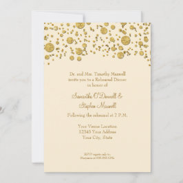 Invitación Purpurina de la hoja de oro puntos de confetti ele