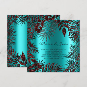 Invitación Purpurina de la hoja tropical floral Jardín de Bor