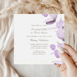 Invitación Purpurina de lavanda clásica Eucalyptus Invita
