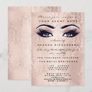 Invitación Purpurina de maquillaje rosa de Rubor Ojos 16.ª da