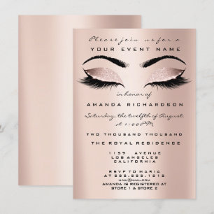 Invitación Purpurina de maquillaje rosado de Rubor Ojos 16 No