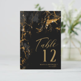 Invitación Purpurina de mármol Boda Black Gold ID644