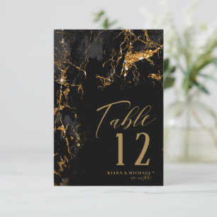 Invitación Purpurina de mármol Boda Black Gold ID644