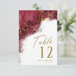 Invitación Purpurina de mármol Boda Borgoña Dorado ID644