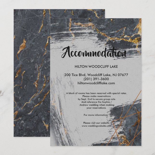 Invitación Purpurina de mármol Geometría acomodar Gabinete (Anverso / Reverso)