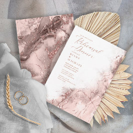 Invitación Purpurina de mármol Rosa de ensayo Gold ID644