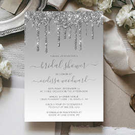 Invitación Purpurina de moda gotea ducha de novias Ombre plat