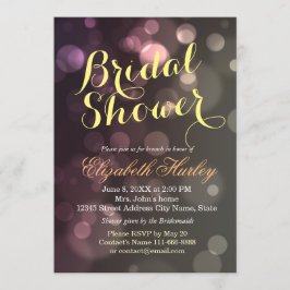 Invitación Purpurina de Moda moderna Bokeh Bridal Shower Invi