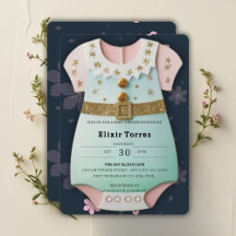 Purpurina de oro Baby Clothes Floral Baby Shower