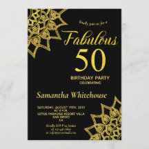 Purpurina de oro Black Fabulous 50 Birthday