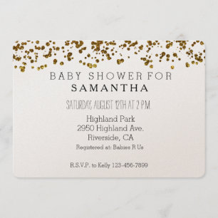 Invitación Purpurina de oro Bling Confetti