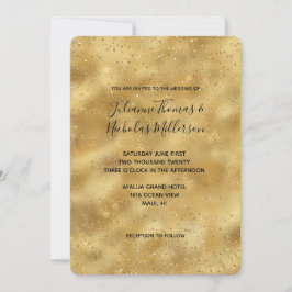 Invitación Purpurina de oro Boda de confeti