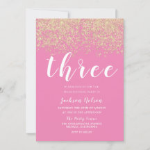 Purpurina de oro Chicas rosados Fiesta de cumpleañ