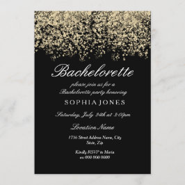 Invitación Purpurina de oro Confetti