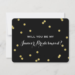 Invitación Purpurina de oro Confetti Black   Noviaria