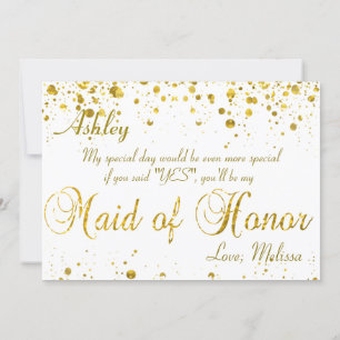 Invitación Purpurina de oro Confetti Empleada de honor