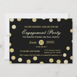 Invitación Purpurina de oro Confetti Engagement