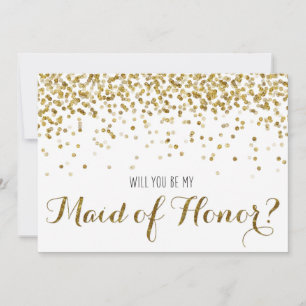 Invitación Purpurina de oro Confetti, ¿eres mi empleada de ho