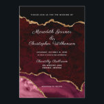 Invitación Purpurina de oro de Borgoña  Agate Boda<br><div class="desc">Invitación a la Boda de Purpurina de oro de Burgundy Elegance. Creado por Bodas © Lesruba.</div>