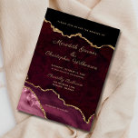 Invitación Purpurina de oro de Borgoña  Agate Boda<br><div class="desc">Invitación a la Boda de Purpurina de oro de Burgundy Elegance. Creado por Bodas © Lesruba.</div>