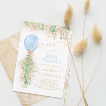 Purpurina de oro de Eucalyptus Boy Balloon Baby Sh