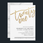 Invitación PURPURINA de oro de fiesta de 21 años de MODERN SC<br><div class="desc">por kat massard >> https://linktr.ee/simplysweetpaperie <<< Un diseño de invitación con letras a mano y a la moda para su cumpleaños 21 - Tengo la mayoría de las edades disponibles en la tienda TIP: 1. Para cambiar/mover gráficos y fuentes y añadir más texto, pulse el botón "personalizar". - - -...</div>