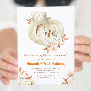 Invitación Purpurina de Oro de la Calabaza de Oro de Otoño Pr