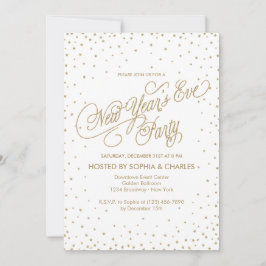 Invitación Purpurina de Oro de las Estrellas de Confetti Fies