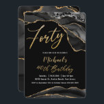Invitación Purpurina de oro de lujo negro agate marble 40 cum<br><div class="desc">Personalice esta invitación de lujo Black y Rosa Gold Agate Marble 40th cumpleaños con su propia redacción y detalles del fiesta fácil y rápidamente, simplemente presione el botón personalizar it para reorganizar y formatear el estilo y la ubicación del texto.  Encontrará artículos de correspondencia disponibles en la tienda! c) El...</div>