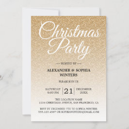 Invitación Purpurina de oro de lujo Ombre Navidades Fiesta