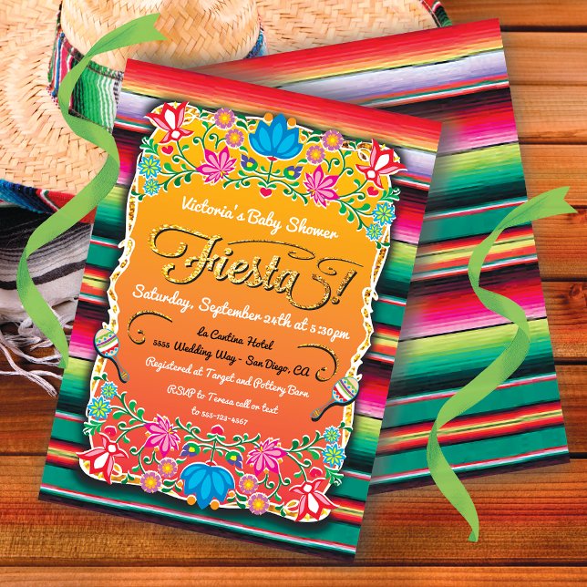 Invitación Purpurina de oro del Fiesta Fiesta de Baby Shower (Subido por el creador)