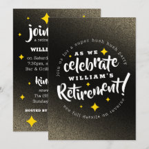 Purpurina de oro divertido estrellas jubilación nu