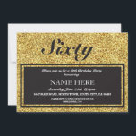 Invitación Purpurina de oro Elegant Birthday Cualquier Invita<br><div class="desc">Purpurina De Oro Elegante Cumpleaños Cualquier Invitación De Edad. Perfecto para cualquier fiesta de cumpleaños...  SIMPLEMENTE CAMBIE EL TEXTO PARA QUE SE AJUSTE A SU FIESTA. Se incluye la impresión posterior.</div>