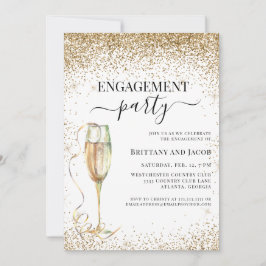 Invitación Purpurina de oro Elegant Wedding Engagement Party