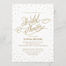 Invitación Purpurina de oro Estrellas elegante ducha de novia