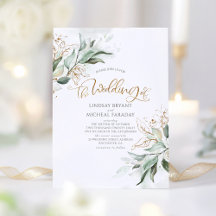 Purpurina de oro Eucalyptus Greenery Elegante Boda