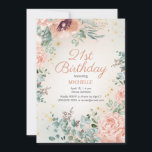 Invitación Purpurina de Oro Floral Rosa 21º cumpleaños<br><div class="desc">acuarela color bonito rosa primavera floral y follaje 21ª invitación de fiesta de cumpleaños con purpurina de oro. El texto es un tipo de letra de guión elegante. Contáctame para obtener ayuda sobre la personalización o para solicitar la correspondencia o coordinación de los productos de Zazzle para tu fiesta.</div>