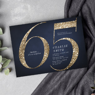 Invitación Purpurina de oro minimalista de la marina moderna