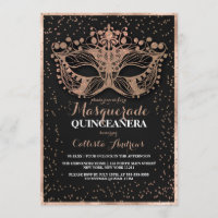 Purpurina de oro negro Confetti Masquerade Quincea